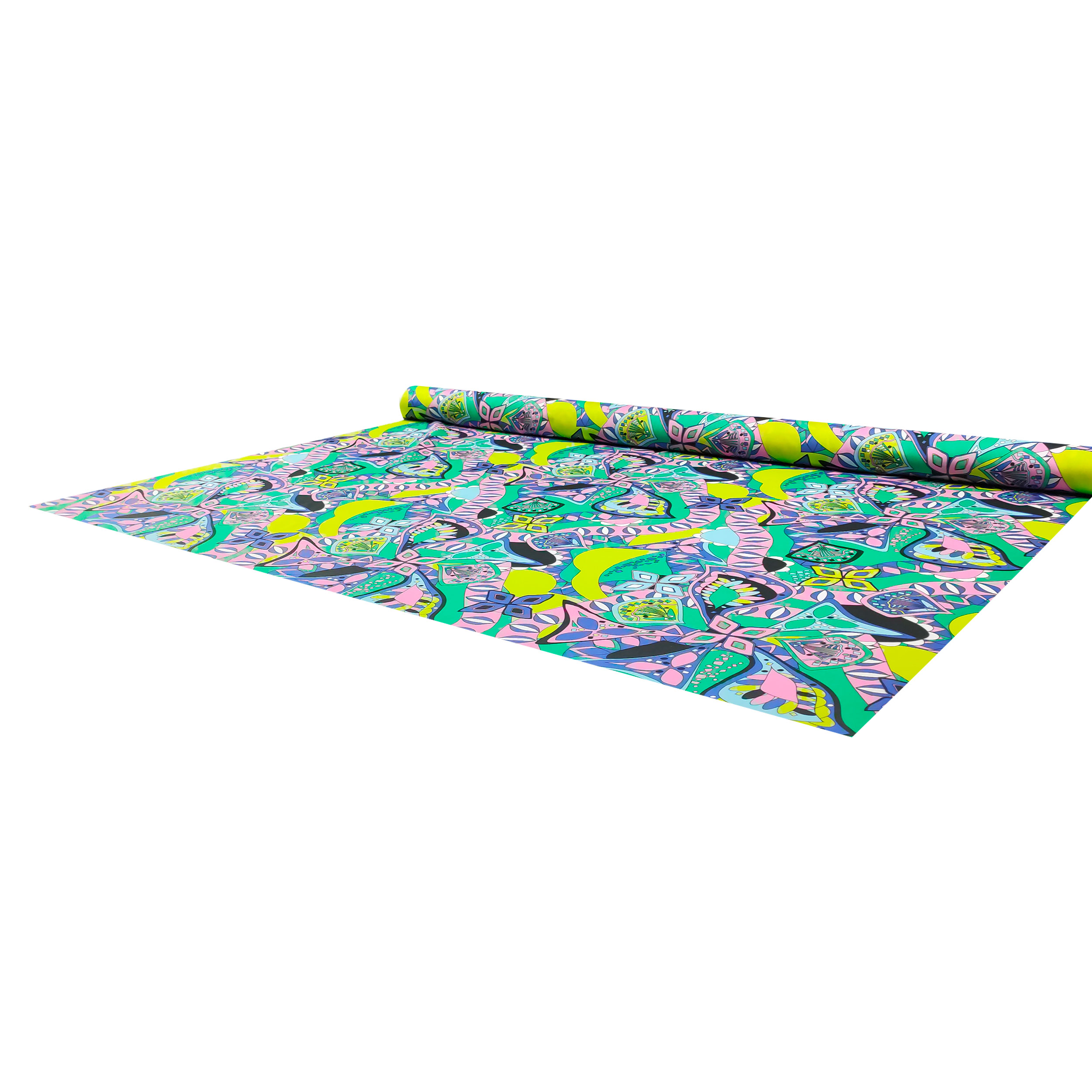 Abstract Patterned Cotton Satin Green Bluette Image