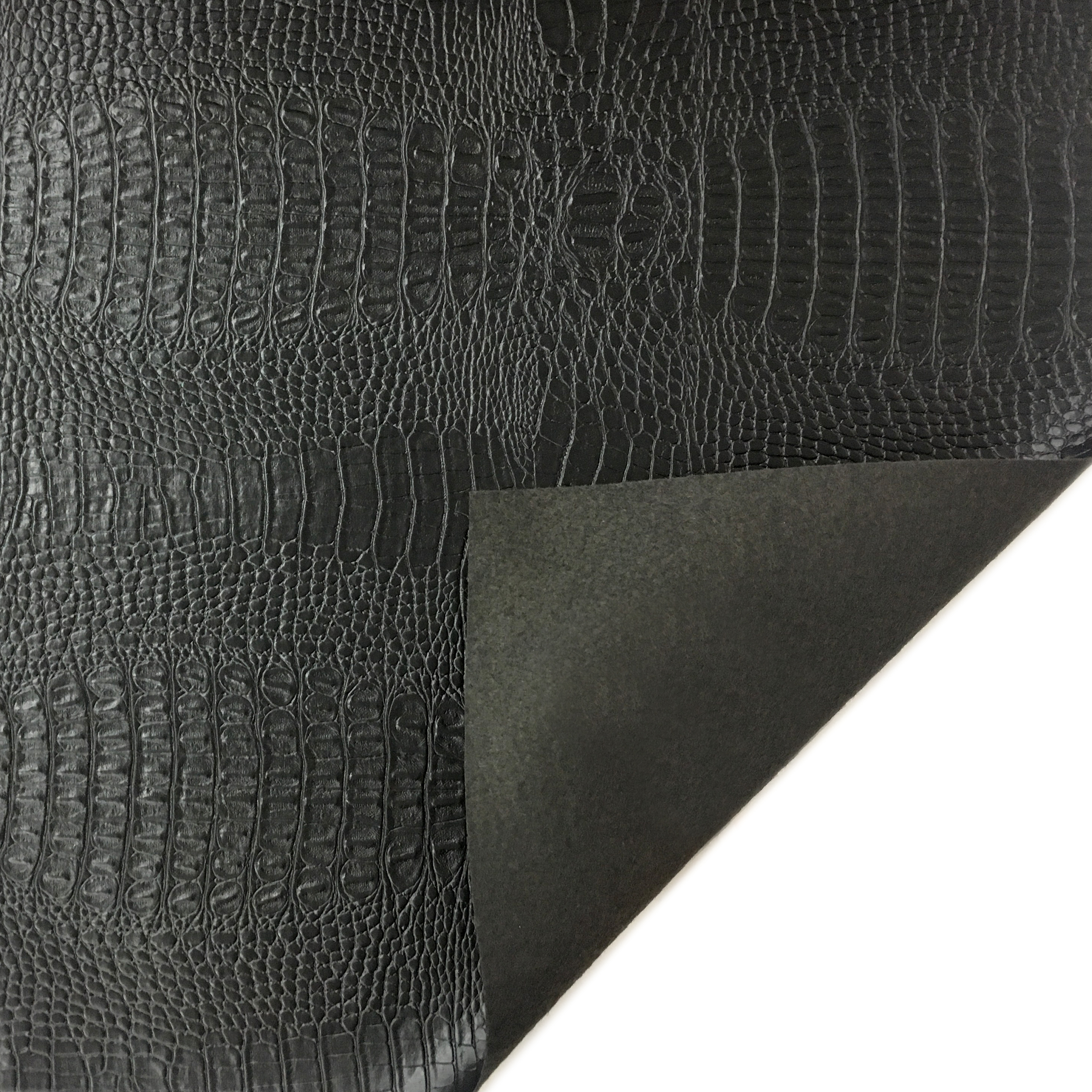 Fine Roll Faux Crocodile Leather Black Image