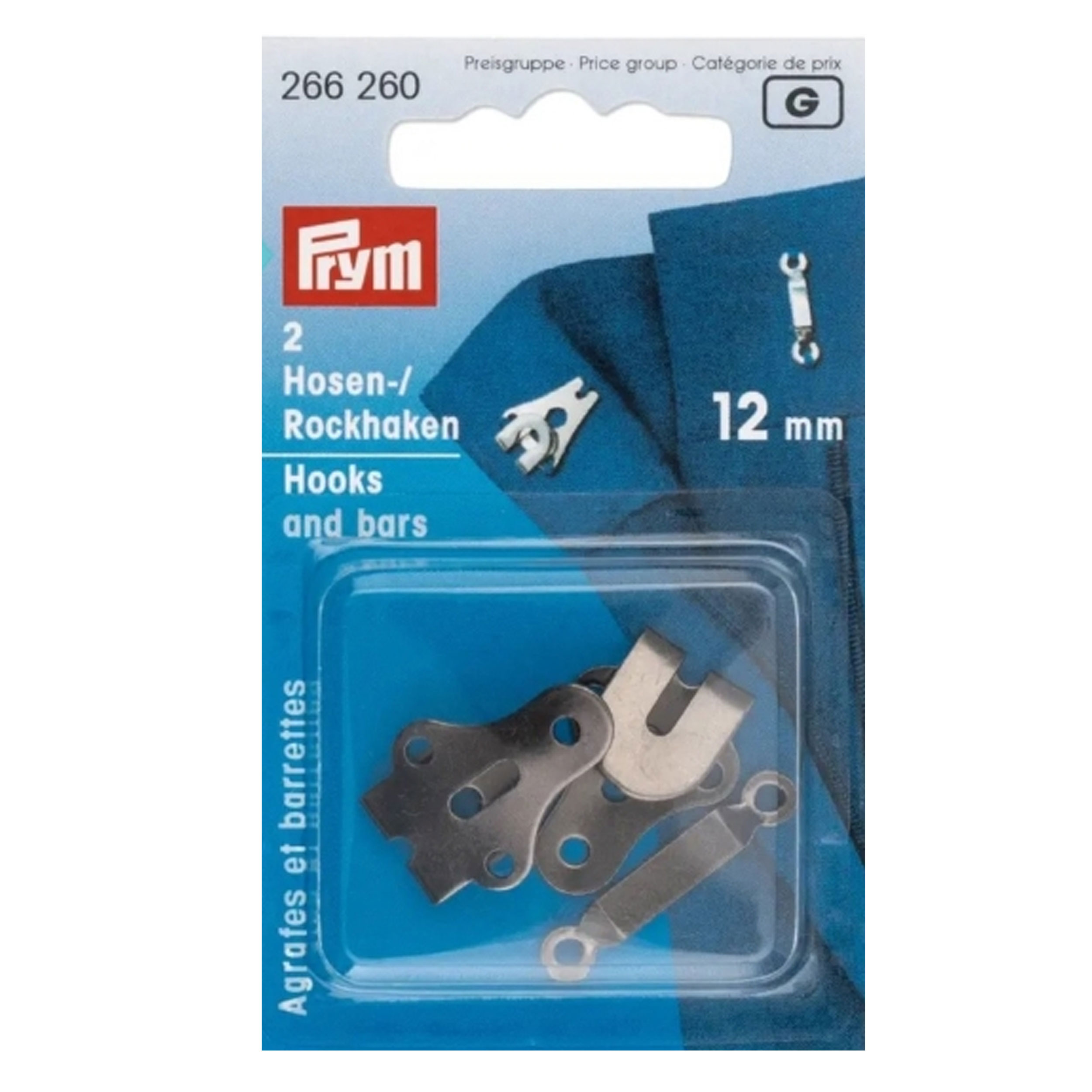 Prym Haken und Stangen Schwarz 12 mm
