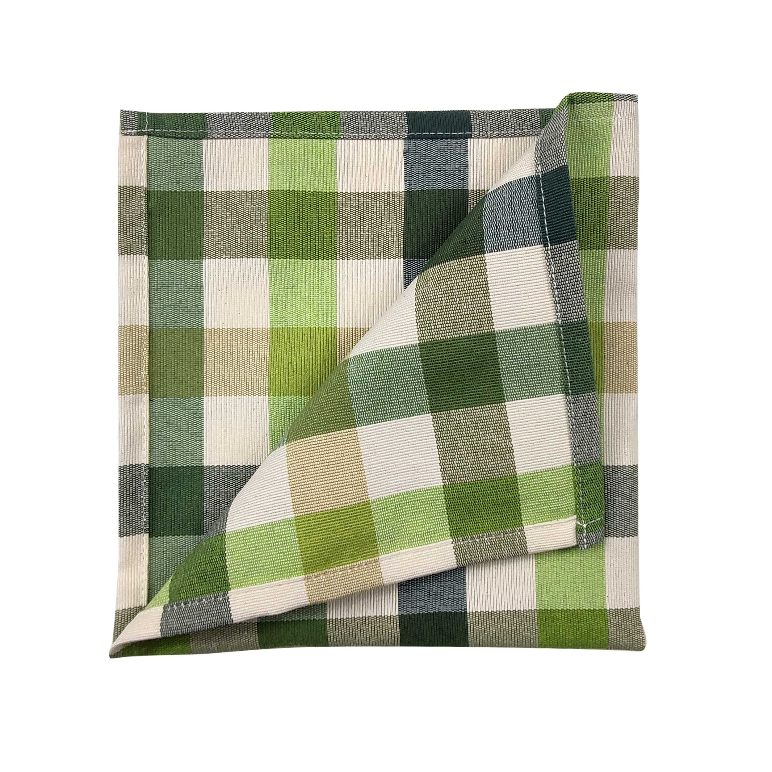Servilleta Panini Telas Hilo Teñido Multicolor Verde Cuadros Image