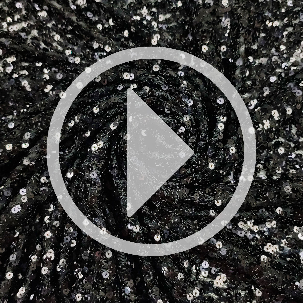 Black Embroidered Sequins Tulle Image