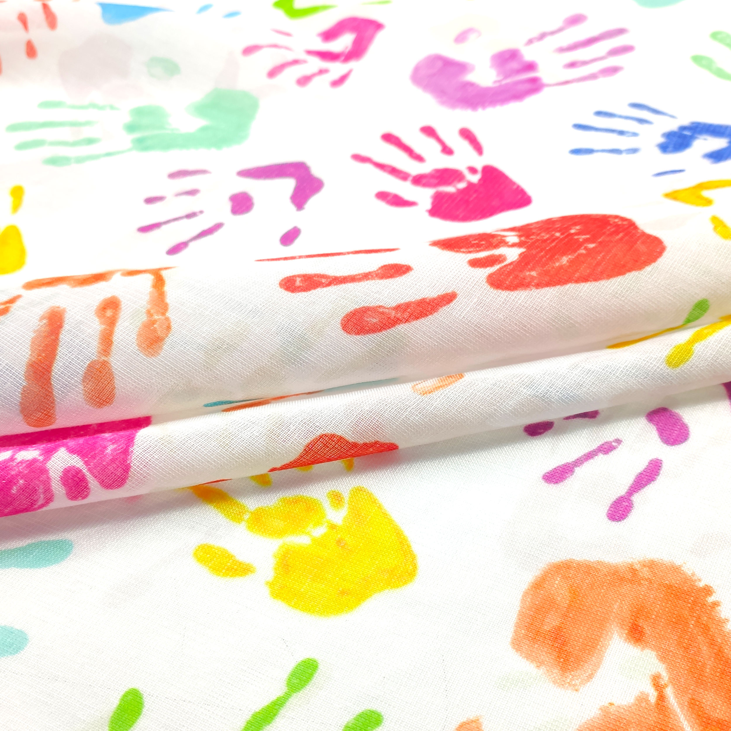 Tent Fabric Colourful Handprints