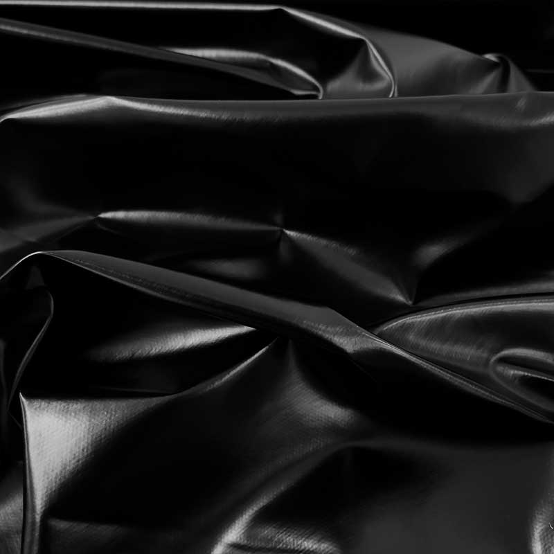 Découpe de tissu plastifié de couleur unie Noir 140x140 cm Image