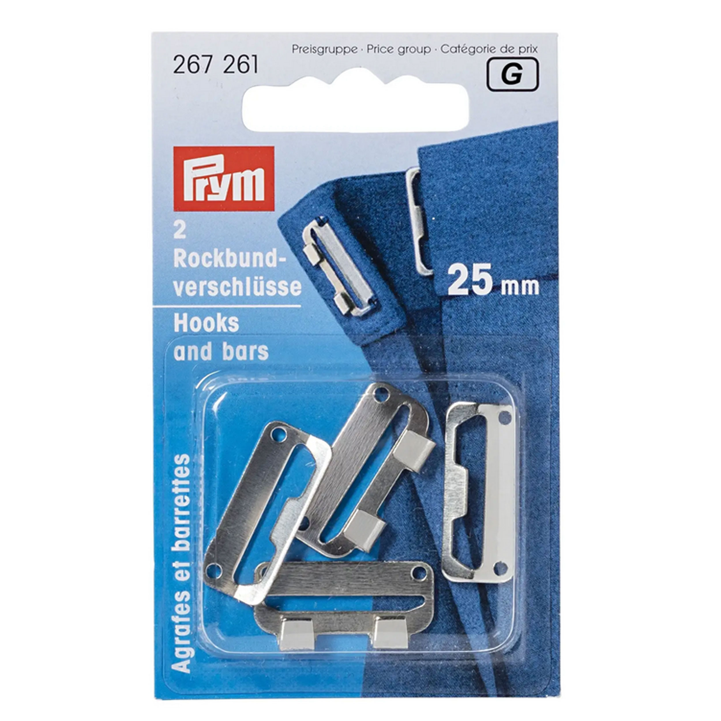 Prym Haken und Stäbe Vierkant Silber 25 mm