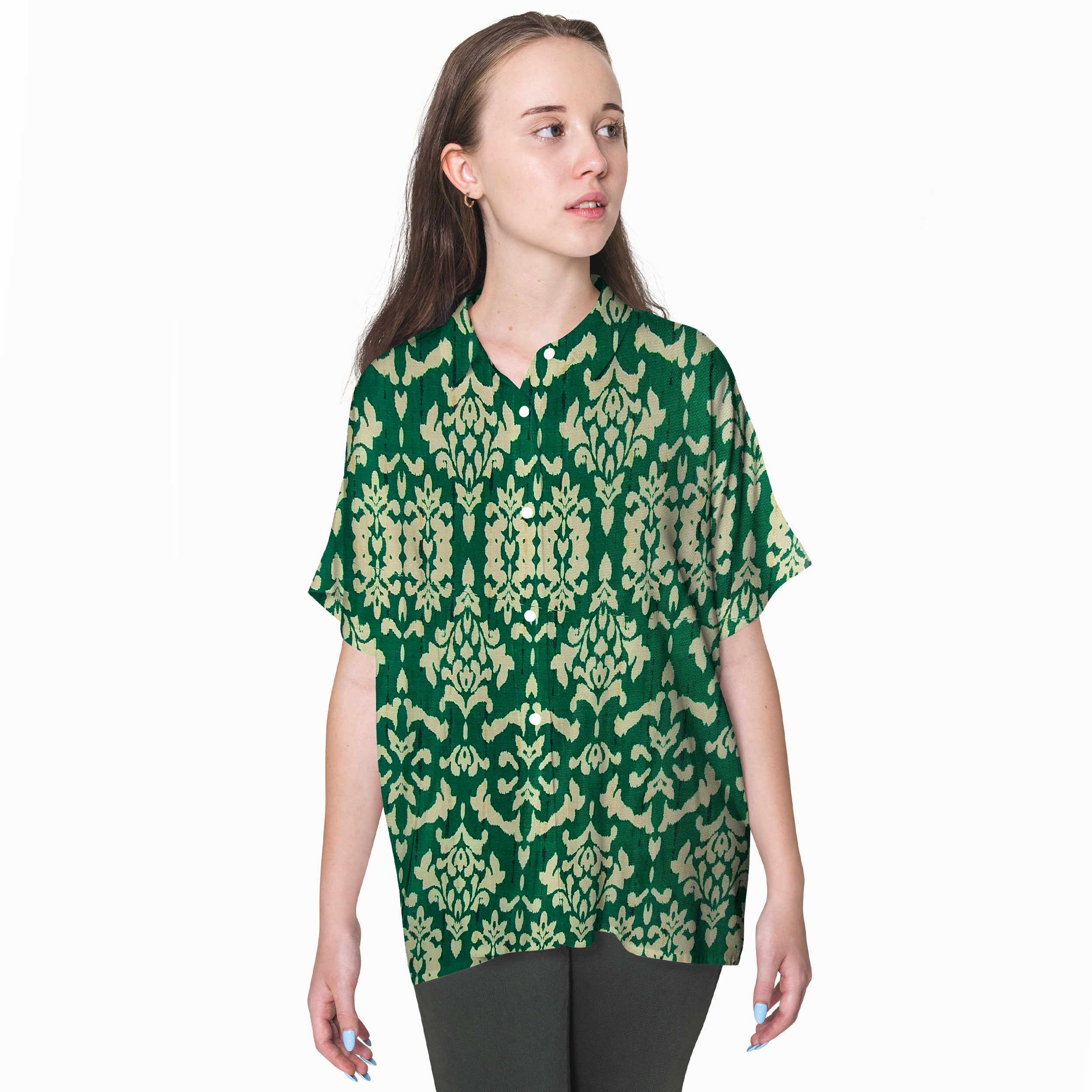 Tissu Arabesque en viscose mélangée, vert Image