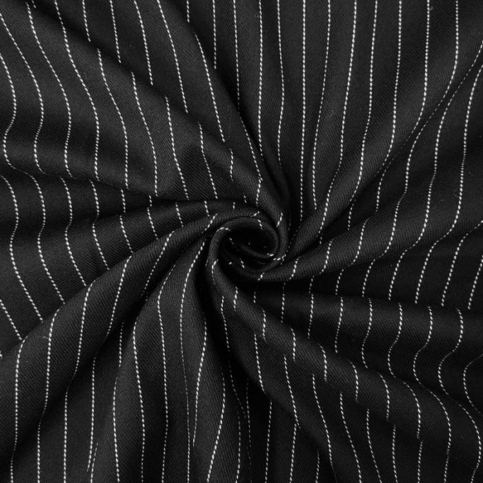 Black Pinstripe Stretch Viscose Image