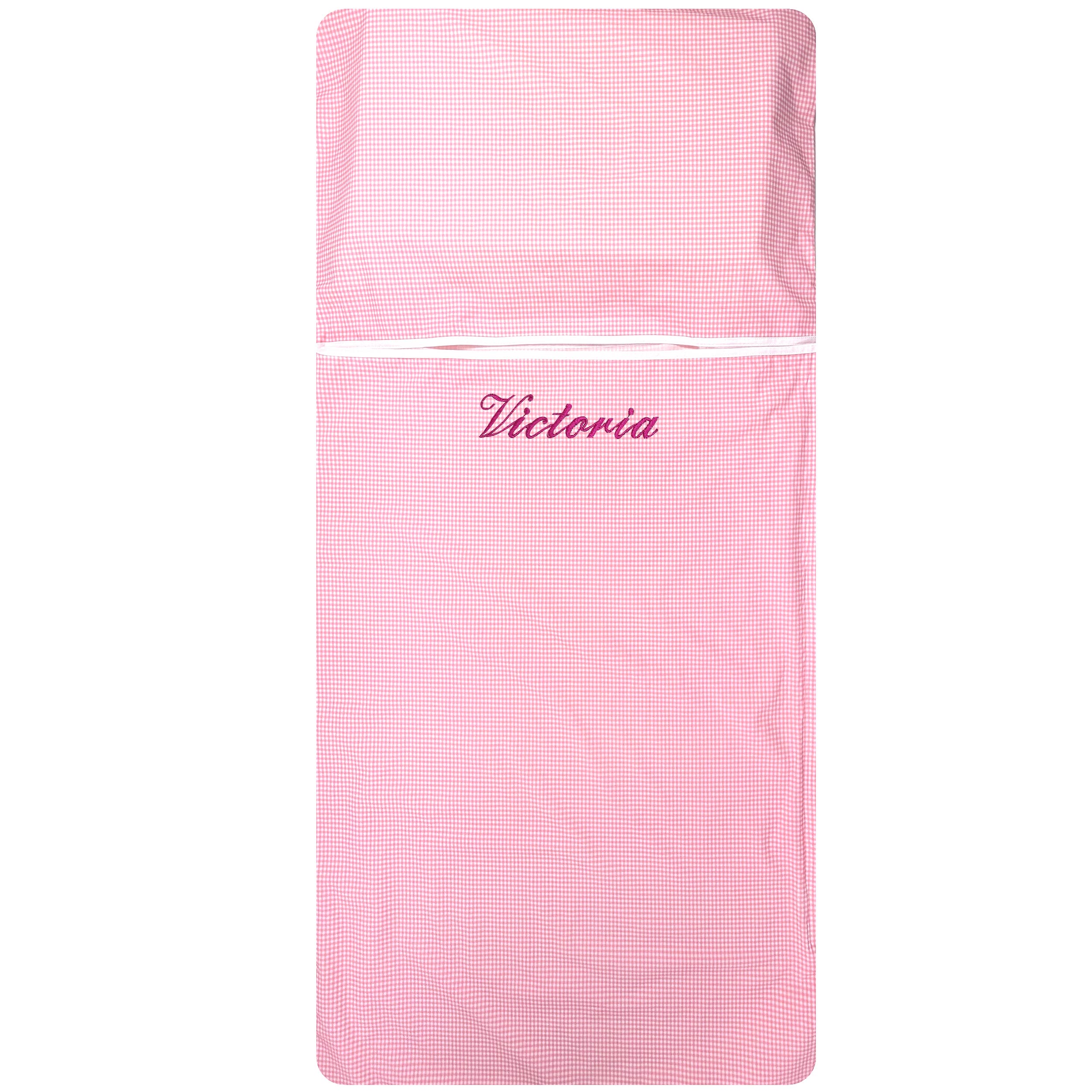 Saco de dormir de verano a cuadros rosa Image
