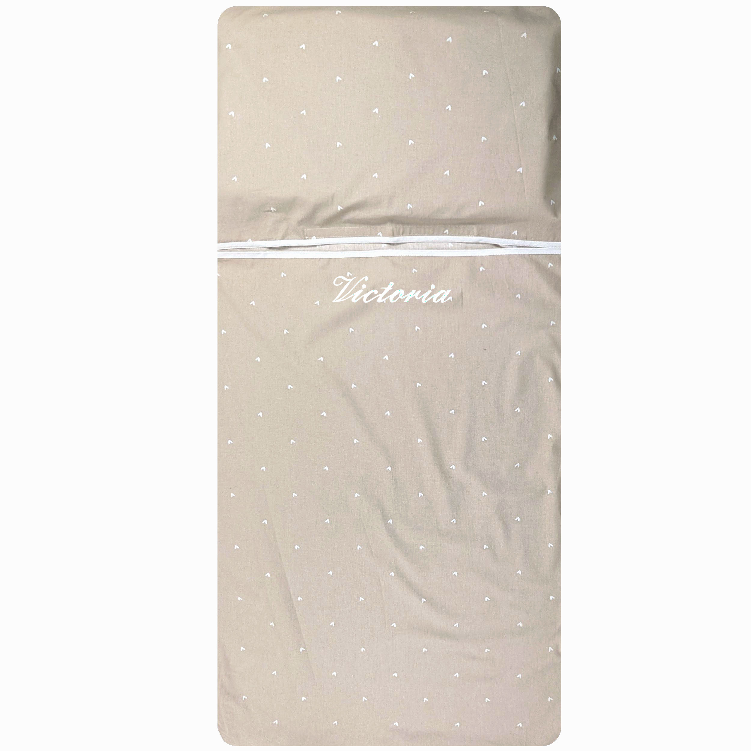 Summer Sleeping Bag Hearts Background Beige Image