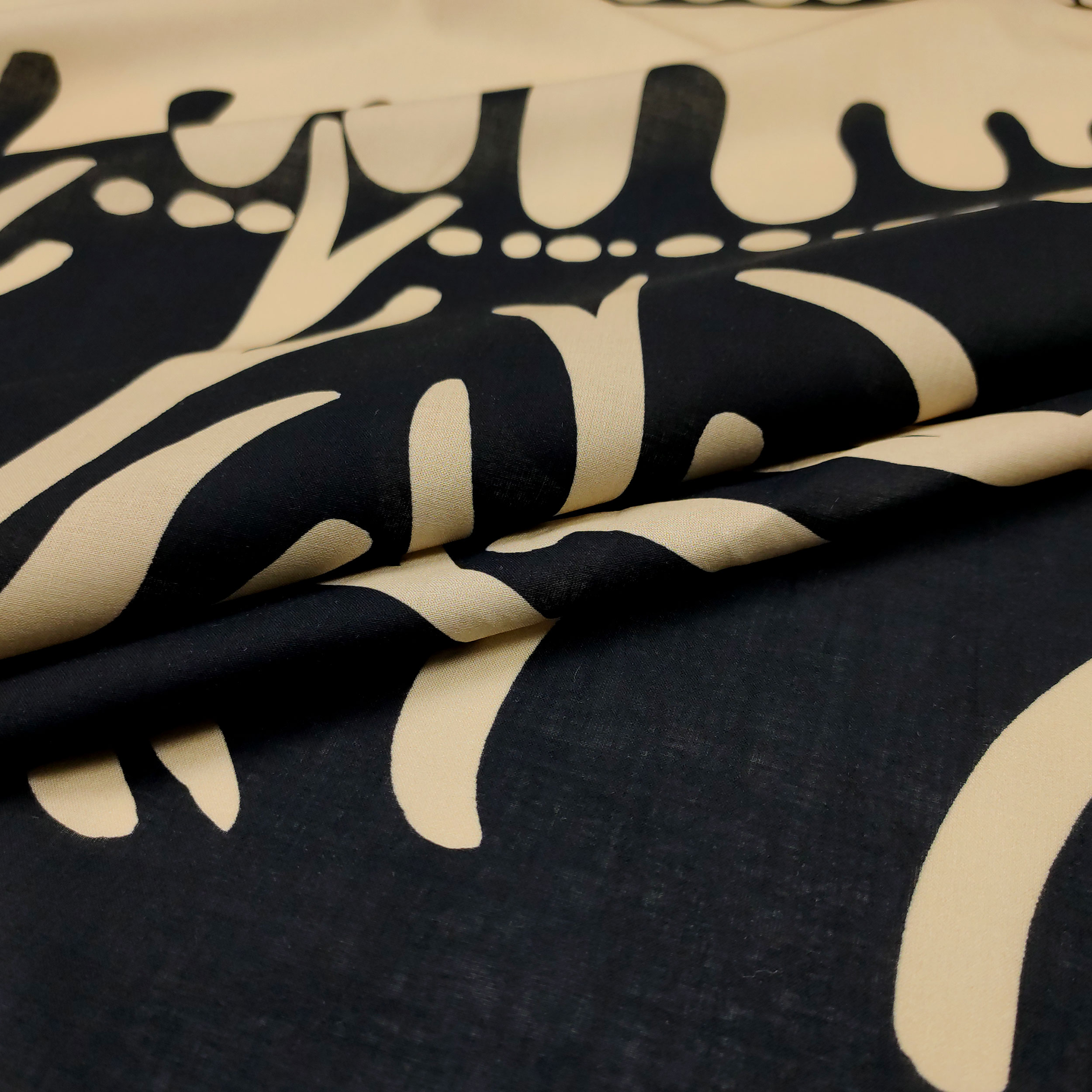 Baumwollpaneel mit Korallen Beige 80x145 cm