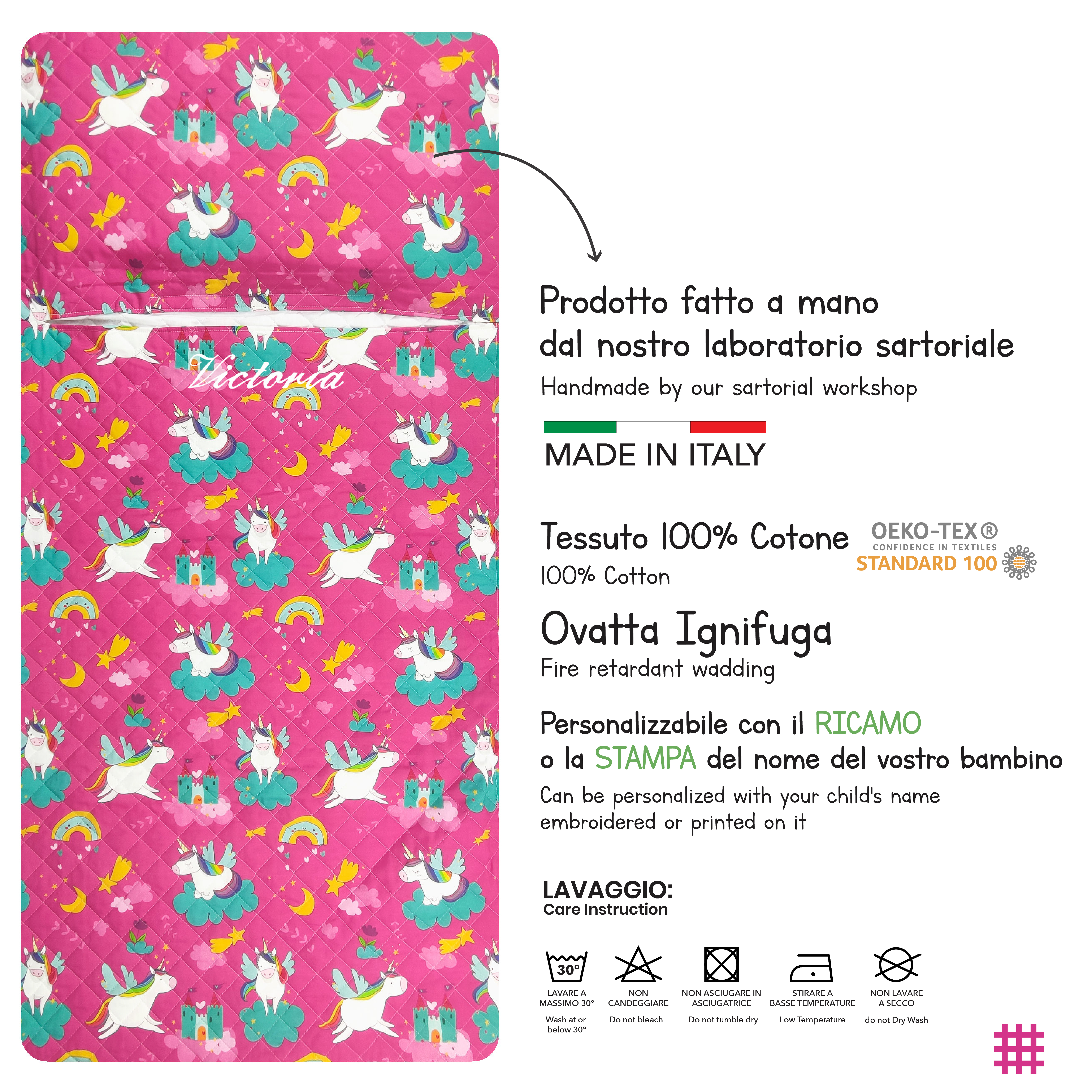 Unicorns and Castles Baby Sleeping Bag Image