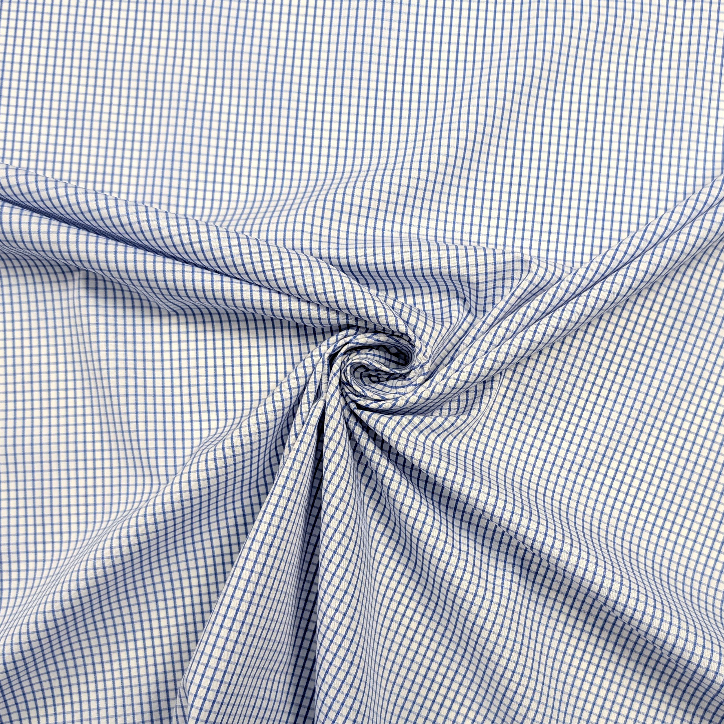 Cotton for Blue and White Checkered Shirts Image