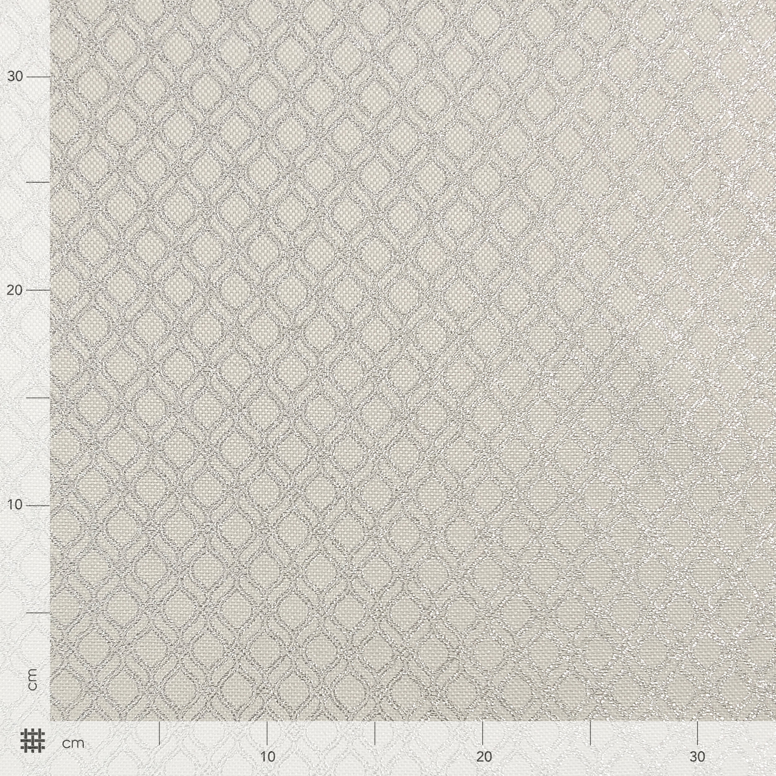 Tissu Jacquard Géométrie Lurex Argent