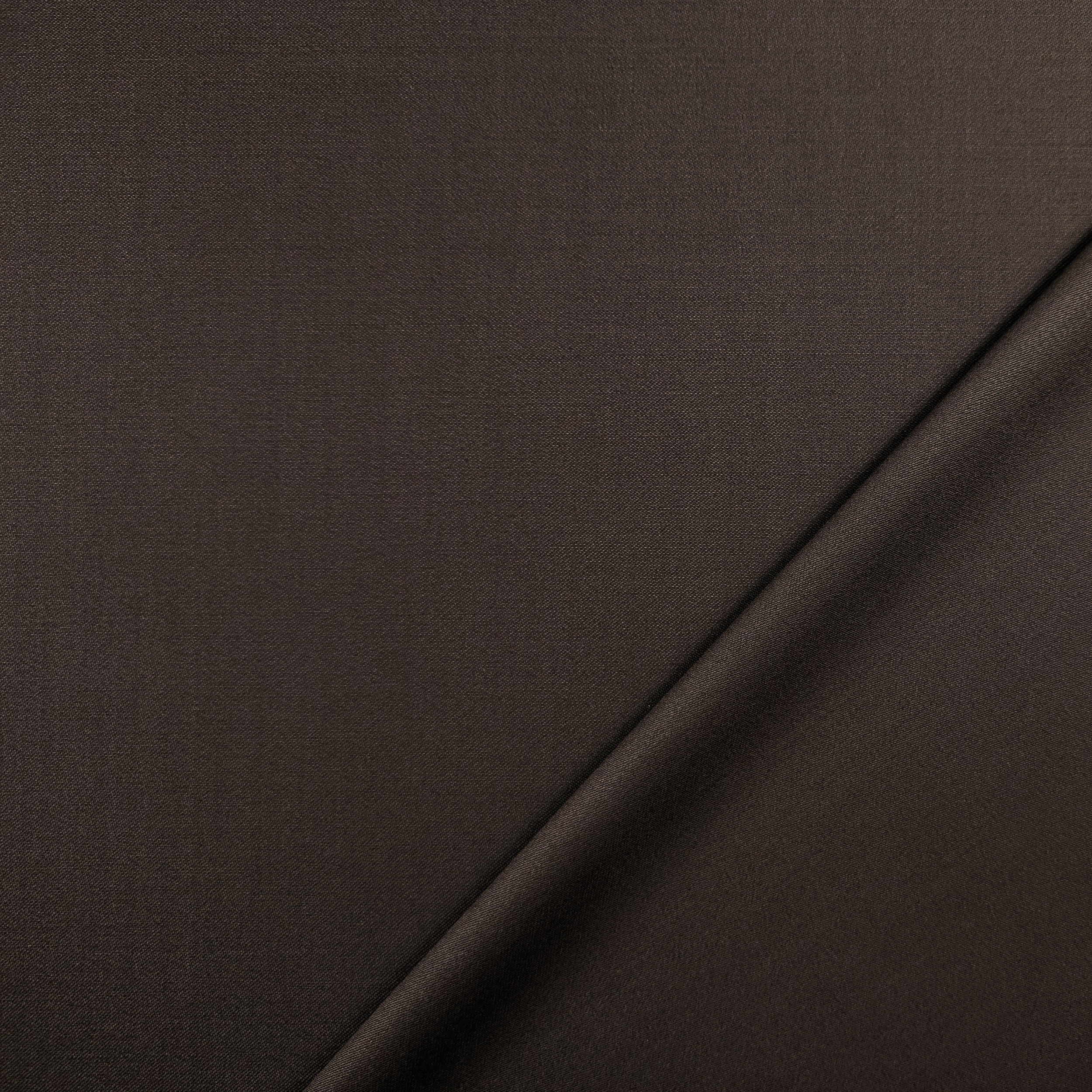 Dark Brown Stretch Wool Satin Image