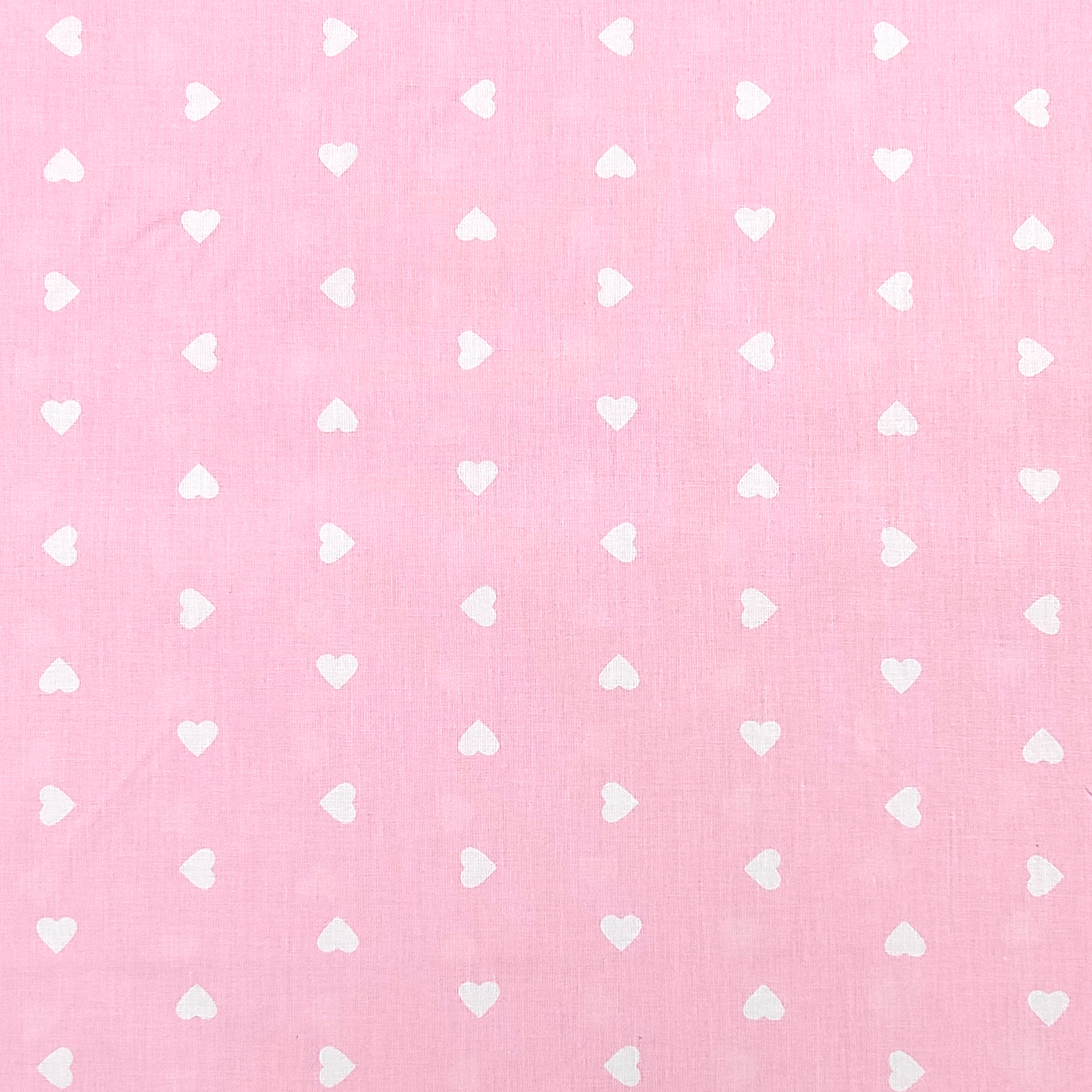 Tela de algodón Corazones blancos Fondo de color 4