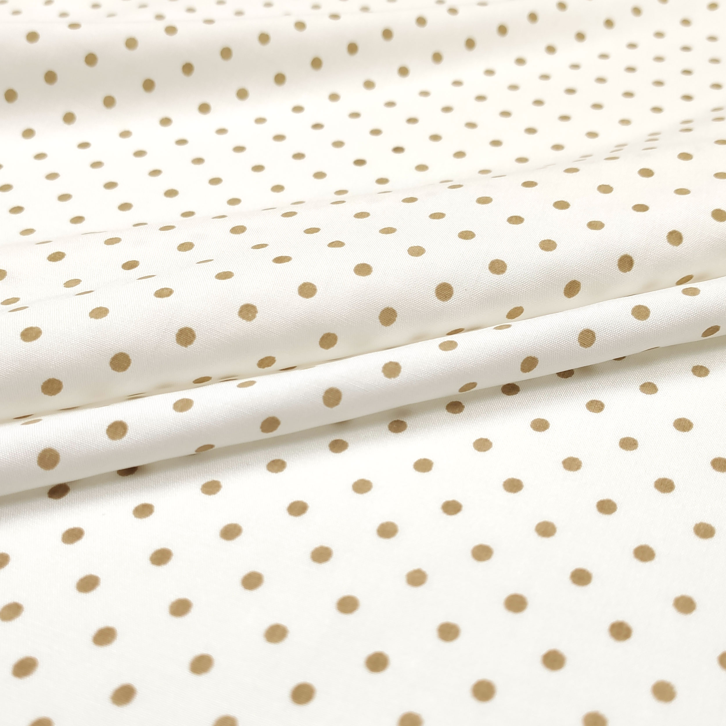 Baumwolle Fantasy Polka Dot Beige Hintergrund Weiß