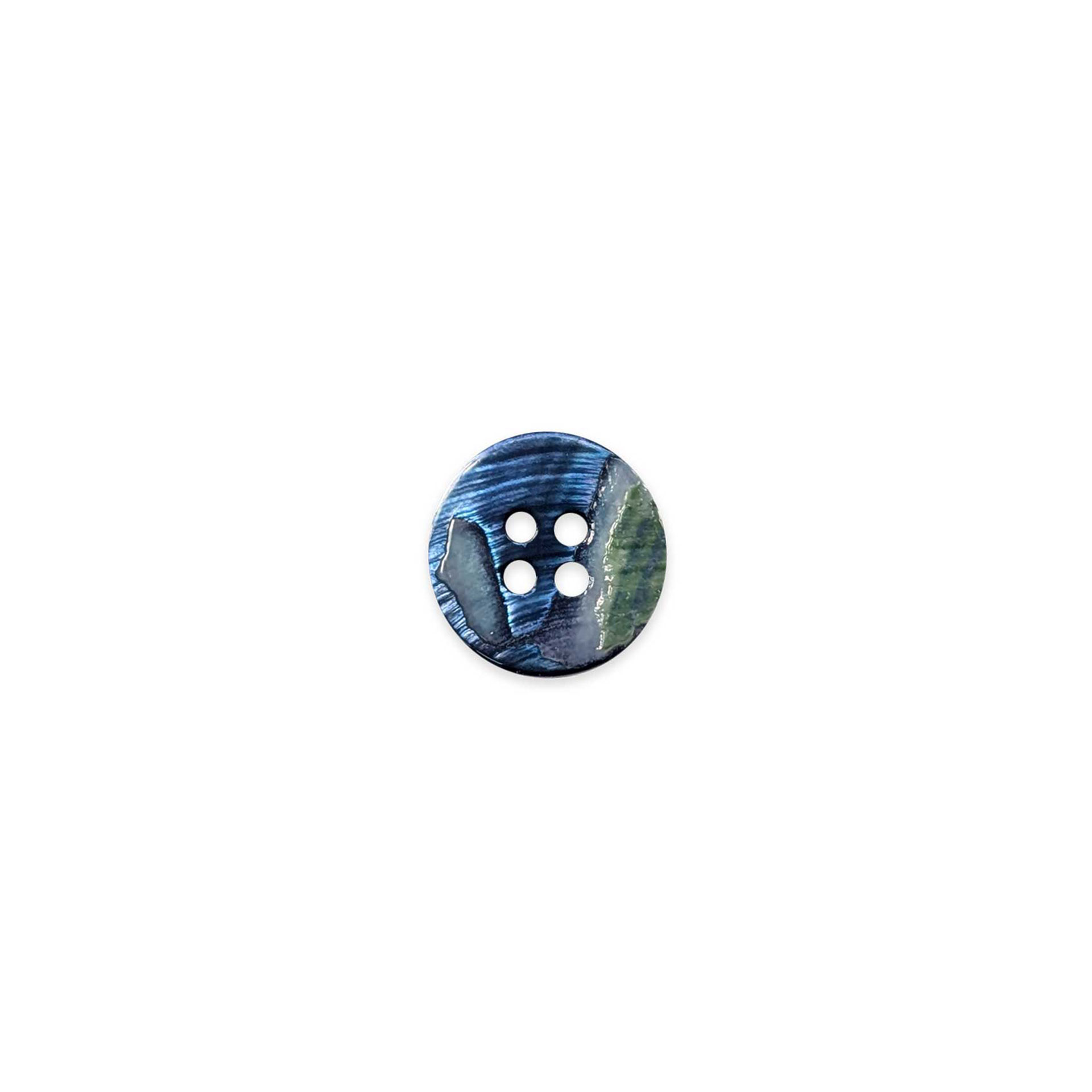 Mother-of-pearl button 4 holes Blue Lin 24 Image