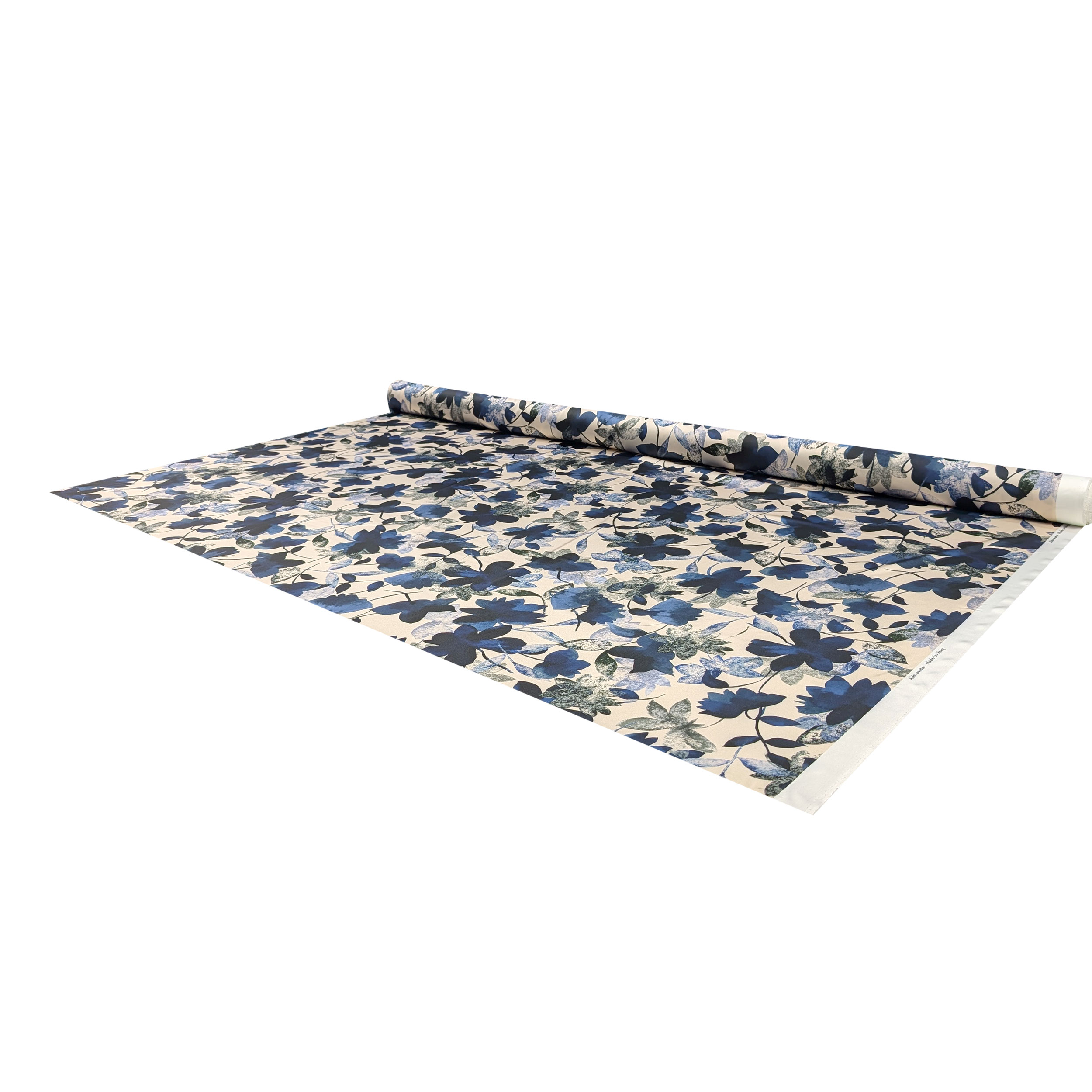 Ensemble de satin haute couture fleurs bleues Image