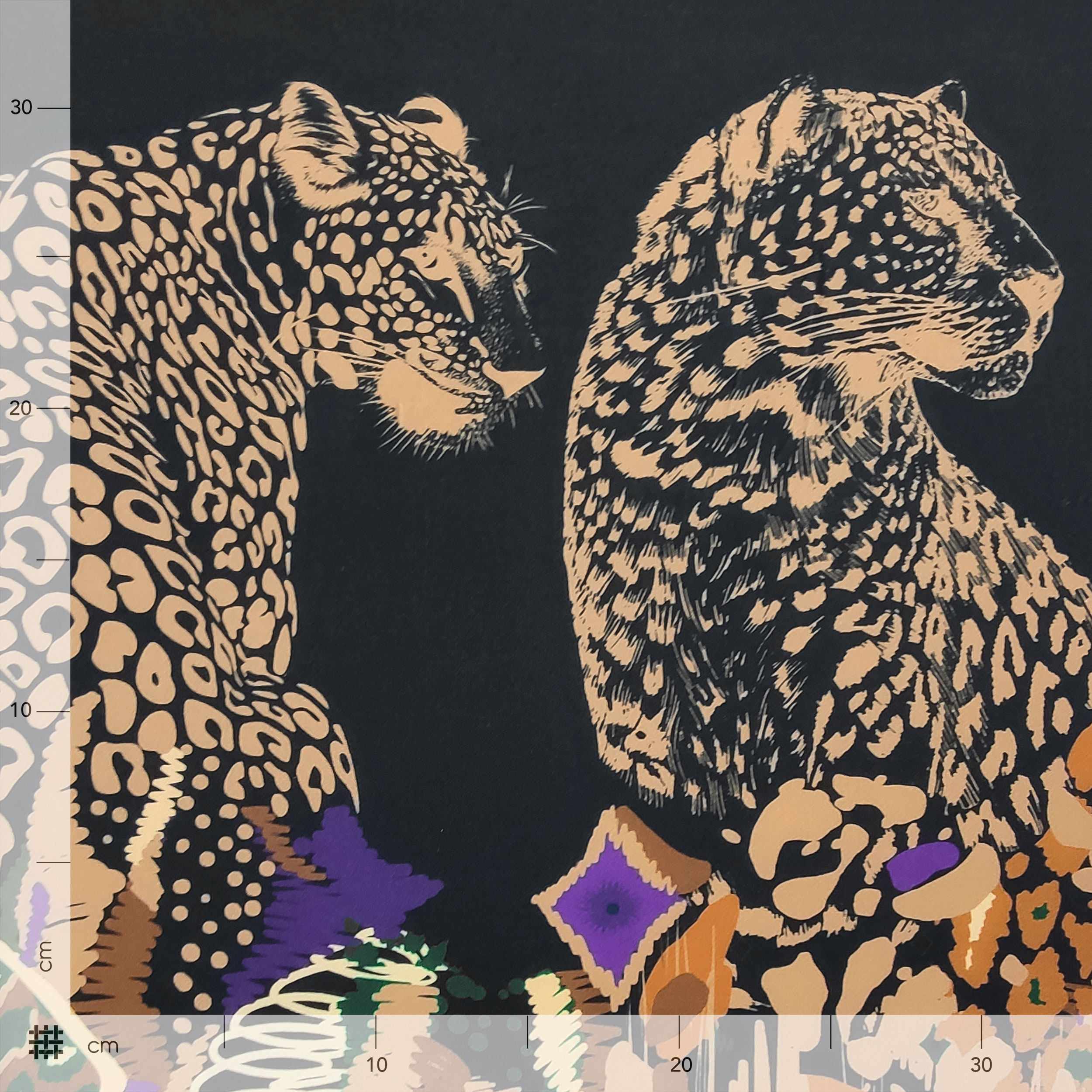 Maglina Panel Abstract Fantasy with Leopards 160x130 cm Image