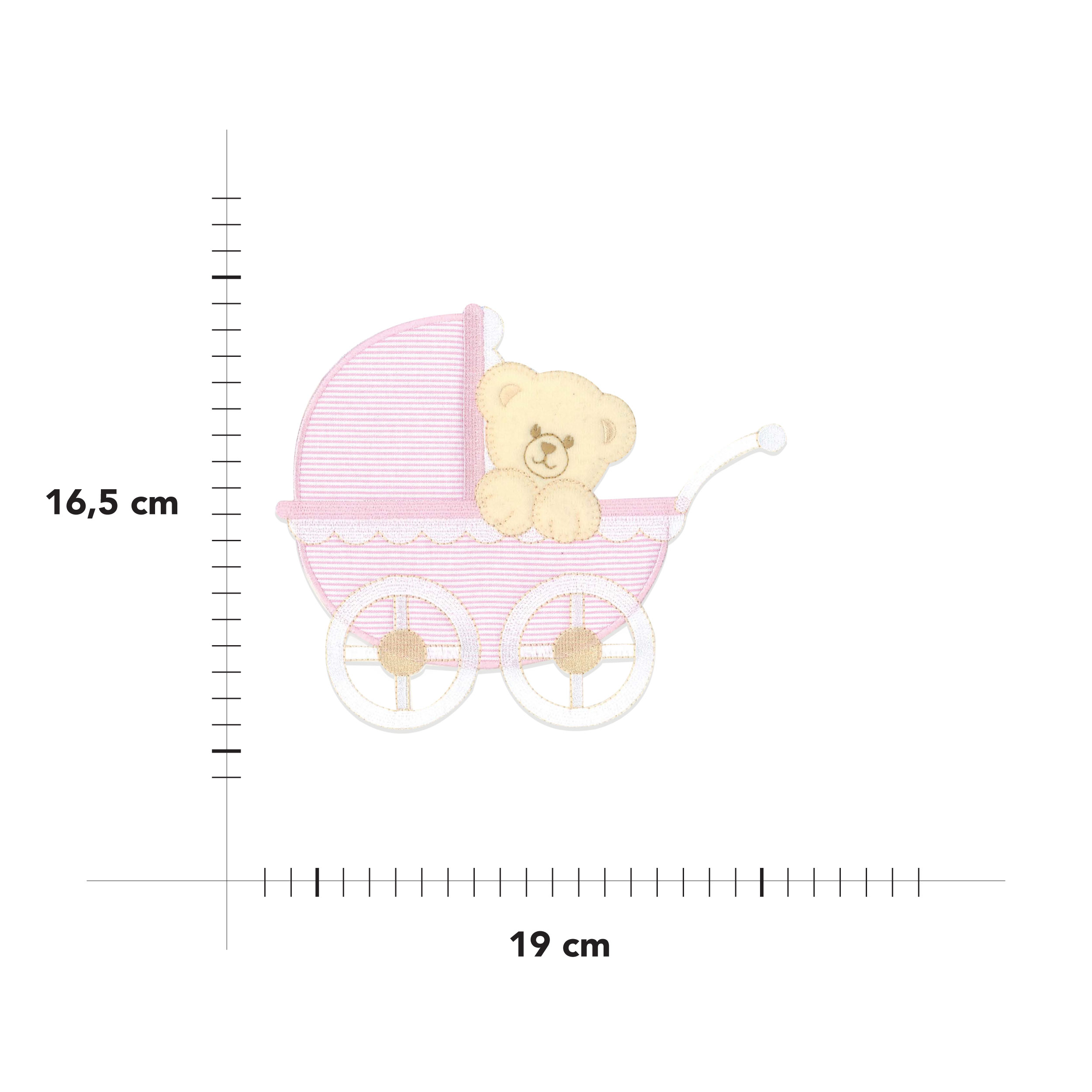 Thermoadhesive application Teddy Bear on Pink Stroller Image