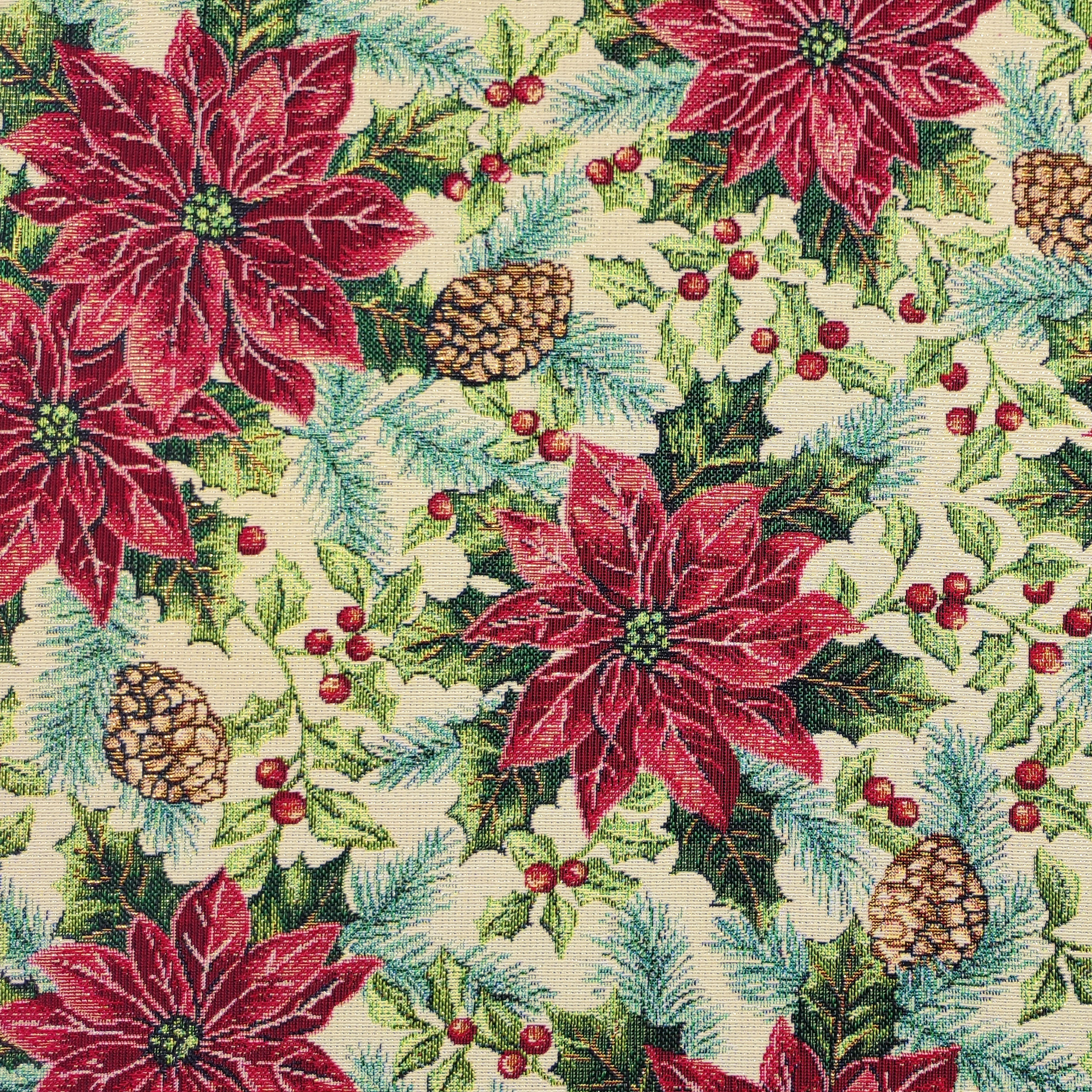 Tissu Gobelin Étoiles de Noël Lurex