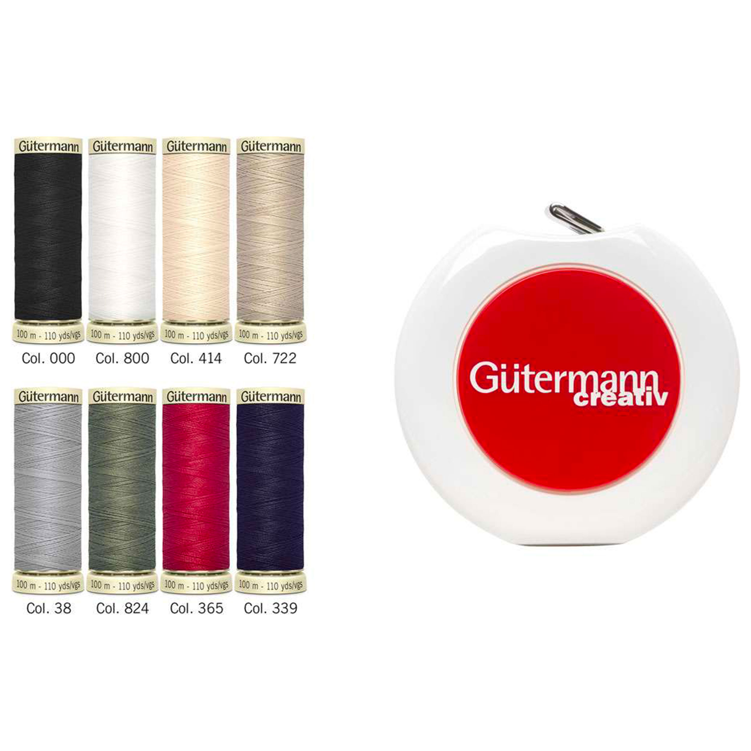 Gutermann Seamstick 8 bobinas 100 m con cinta métrica