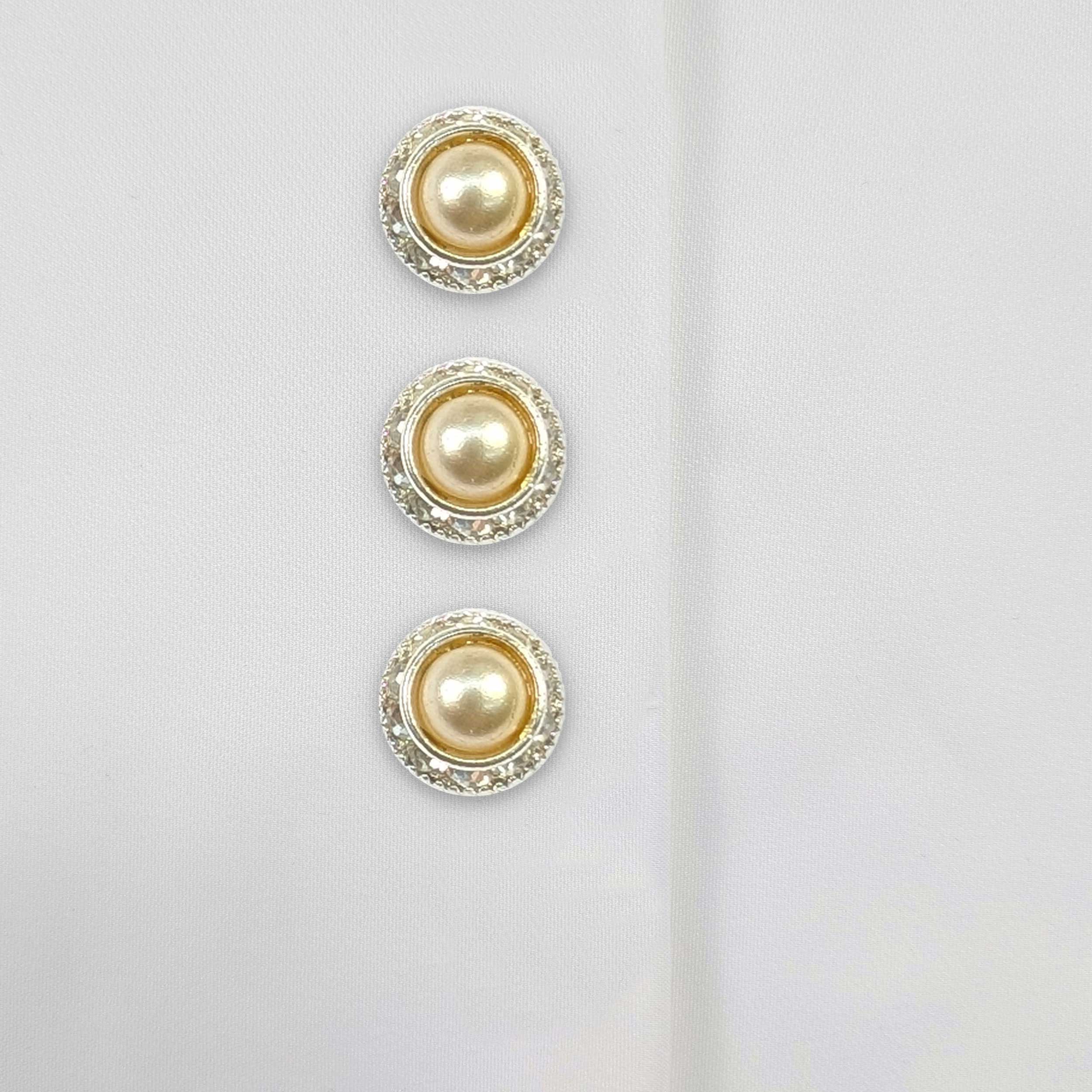 Mother of Pearl Rhinestone Button Jewel Image
