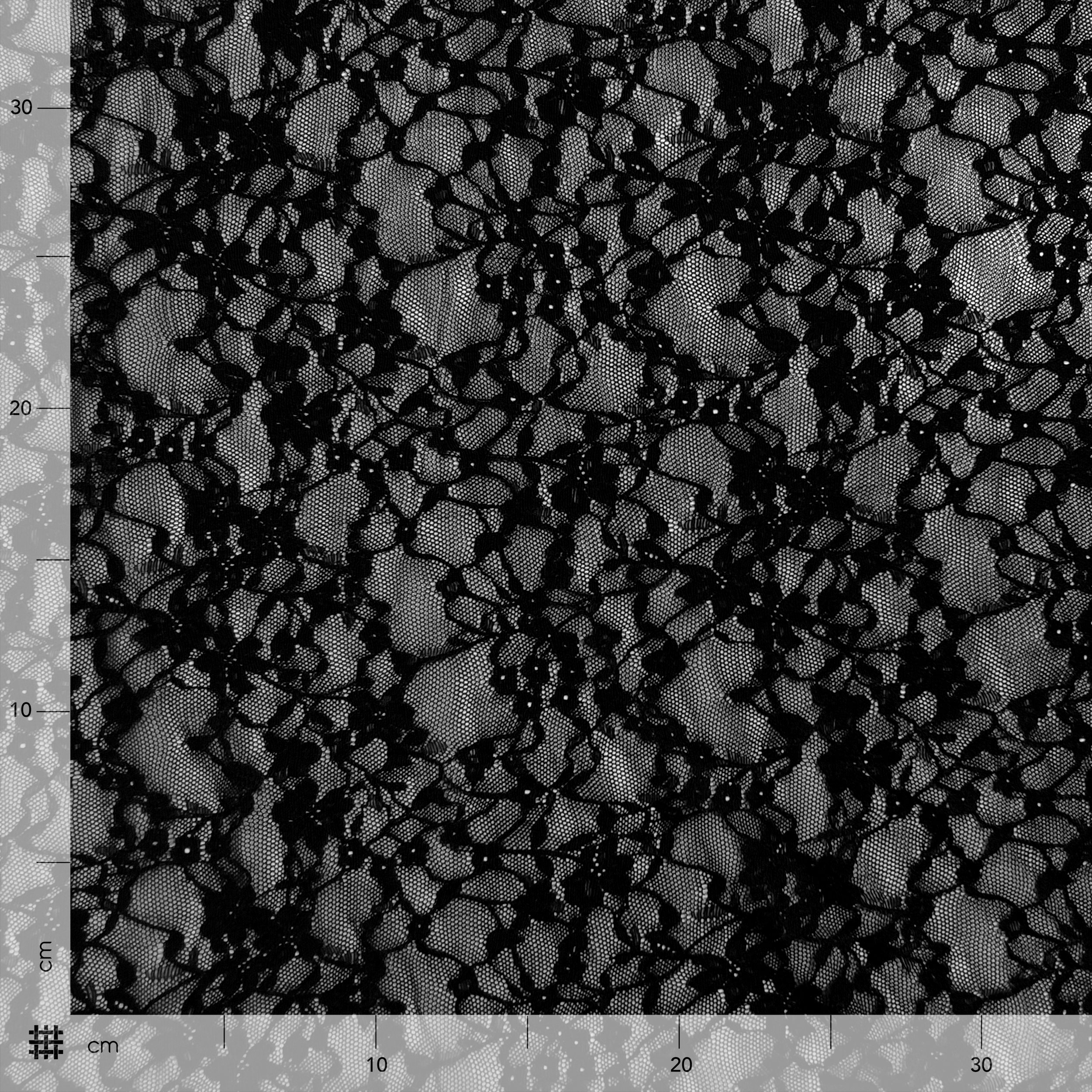 Elastic Floral Lace in Black