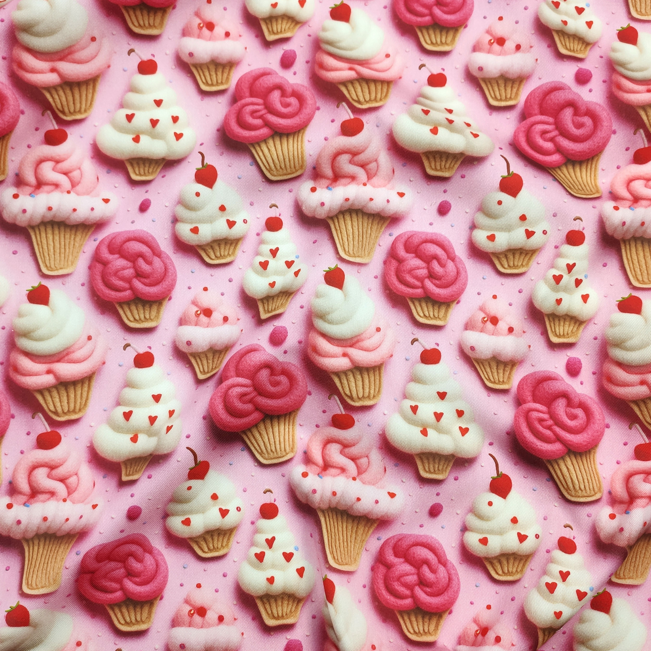 Cupcakes Baumwolle Panama Stoff