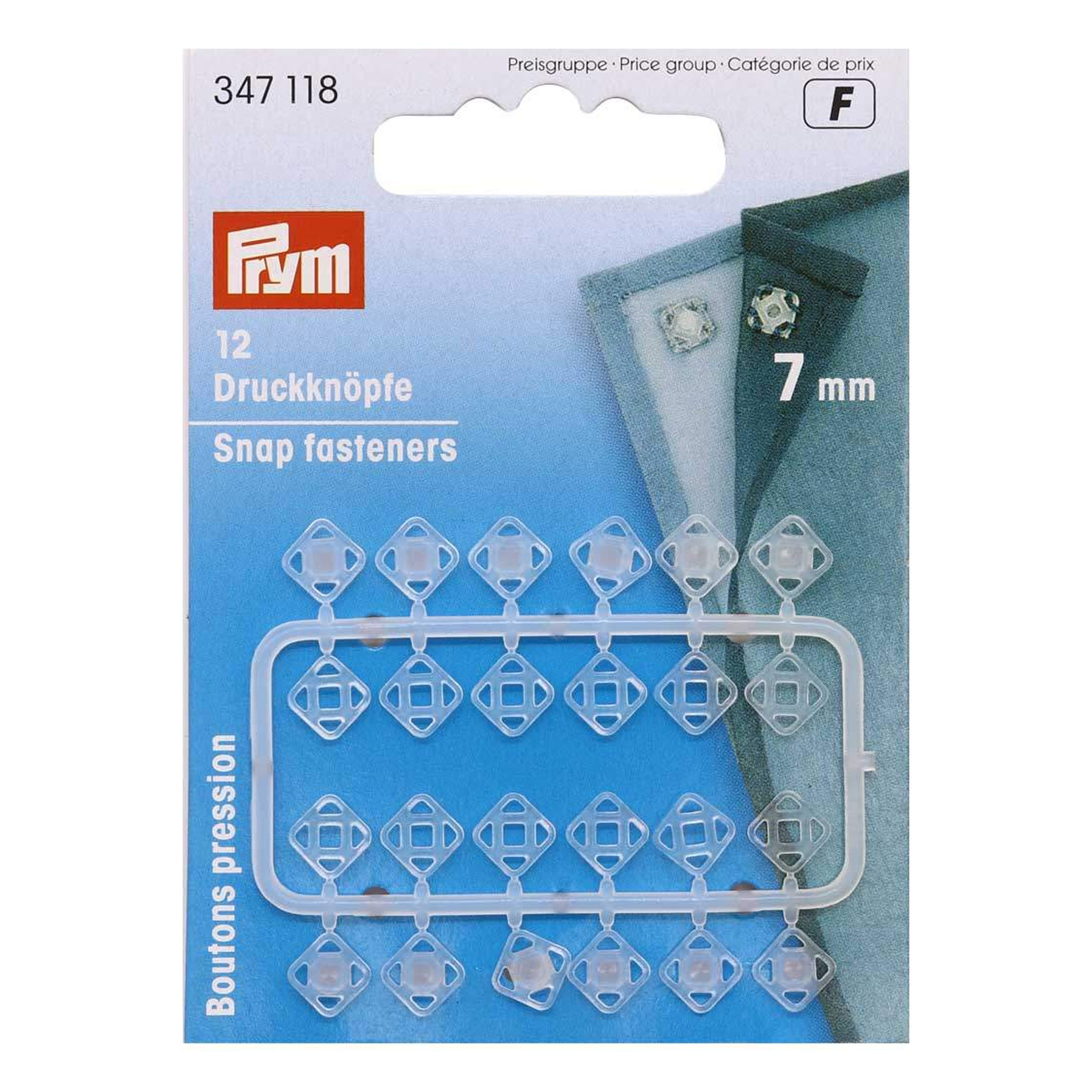 Boutons carrés en plastique Prym 7 mm