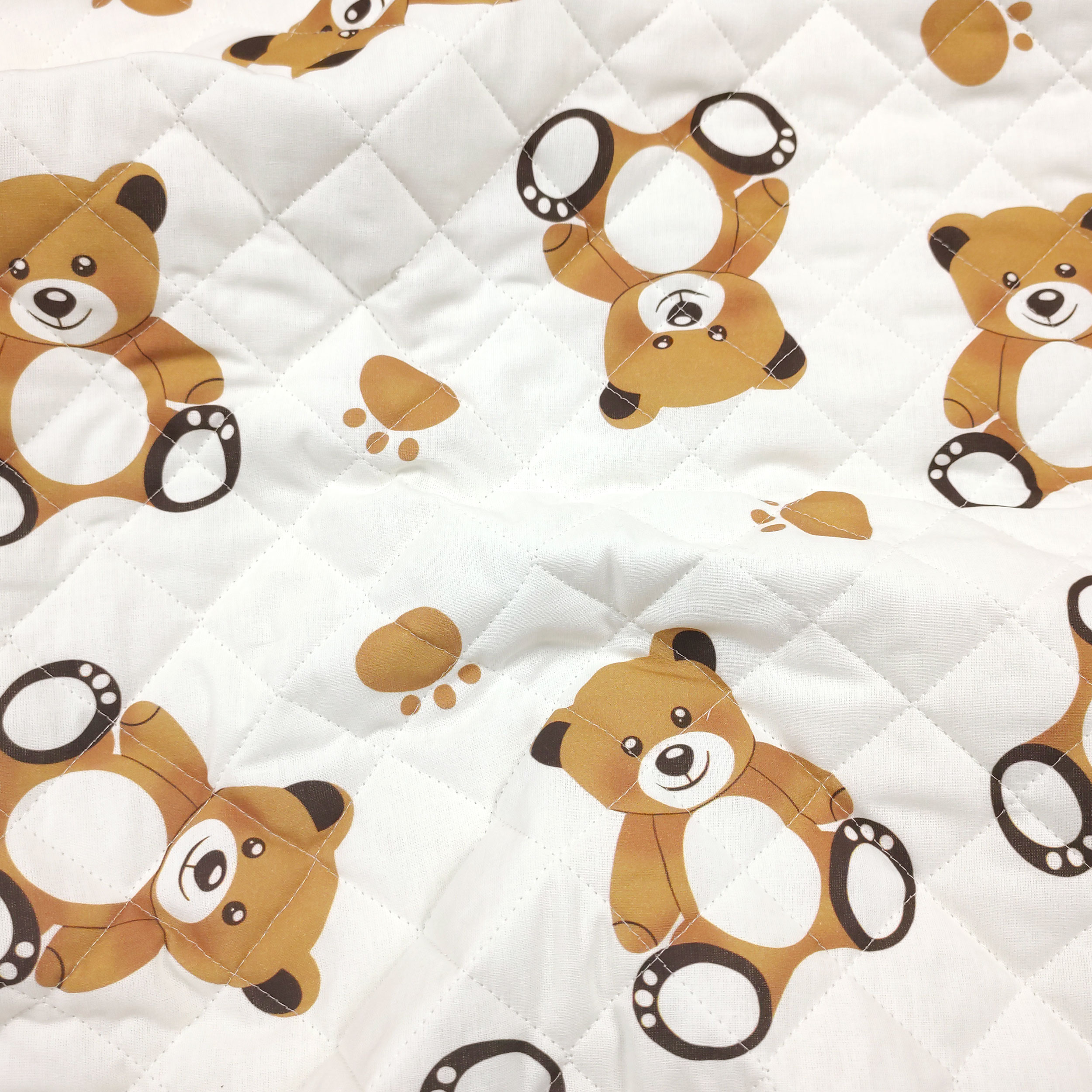 Quilted Fabric Bears White Background Image